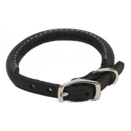 Circle T Pet Leather Round Collar - Black