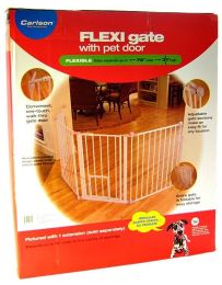 Carlson Pet Gates Flexi Walk Thru Gate with Pet Door - White
