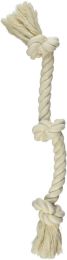 Flossy Chews 3 Knot Tug Toy Rope for Dogs - White