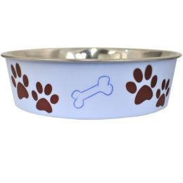 Loving Pets Stainless Steel & Light Blue Dish with Rubber Base