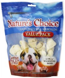 Loving Pets Nature's Choice 100% Natural Rawhide Knotted Bones Value Pack