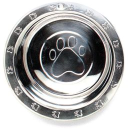 Spot Stainless Steel Embossed Rim Pet Dish