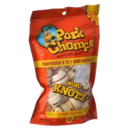 Pork Chomps Knotz Knotted Pork Chew - Bacon Flavor