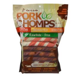 Pork Chomps Premium Assorted Pork Twistz - Bacon, Roasted & Chicken Flavors