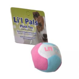 Lil Pals Multi Colored Plush Ball with Bell for Dogs