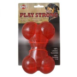 Spot Play Strong Rubber Bone Dog Toy - Red