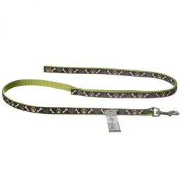 Pet Attire Ribbon Brown Paws & Bones Nylon Dog Leash