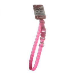 Pet Attire Styles Polka Dot Pink Adjustable Dog Collar
