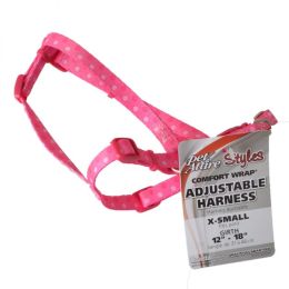 Pet Attire Styles Polka Dot Pink Comfort Wrap Adjustable Dog Harness