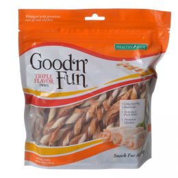 Healthy Hide Good 'n' Fun Triple-Flavor Twists - Rawhide, Pork Hide & Chicken