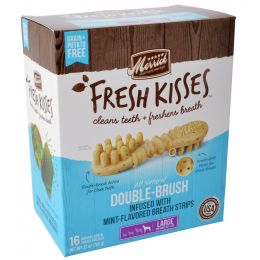 Merrick Fresh Kisses Mint Double-Brush Dental Treats - Large