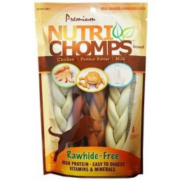 Premium Nutri Chomps Assorted Flavor Braid Dog Chews - Small